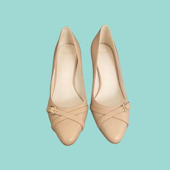 ✨Cole Haan Lena Buckle Pump II – Maple Sugar Leather Heels | Size 8.5B✨ - Picture 3 of 11